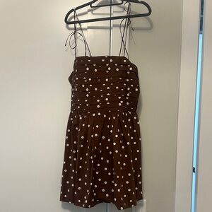 Abercrombie & Fitch Brown Dress with White Dots
